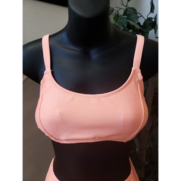 Popvil 2 Piece Swimsuit Womens Medium Pink Stretch Triangle Adjustable Strap - Picture 10 of 10